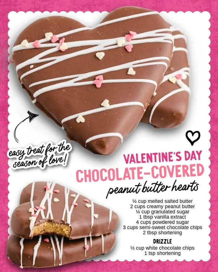 Delicious chocolate-covered peanut butter hearts on a white plate