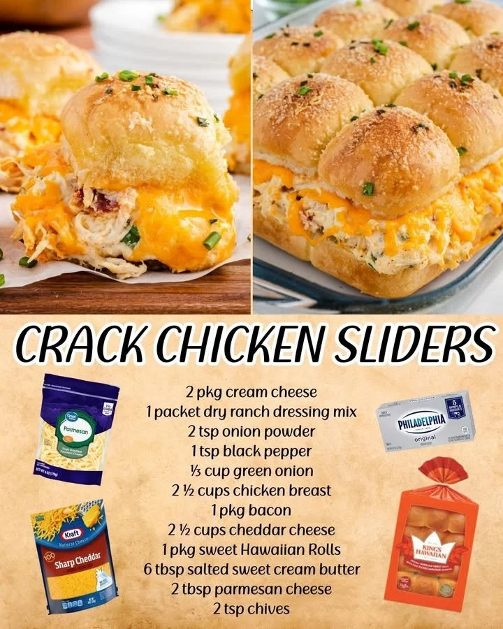 Crack Chicken Sliders served with fresh toppings
