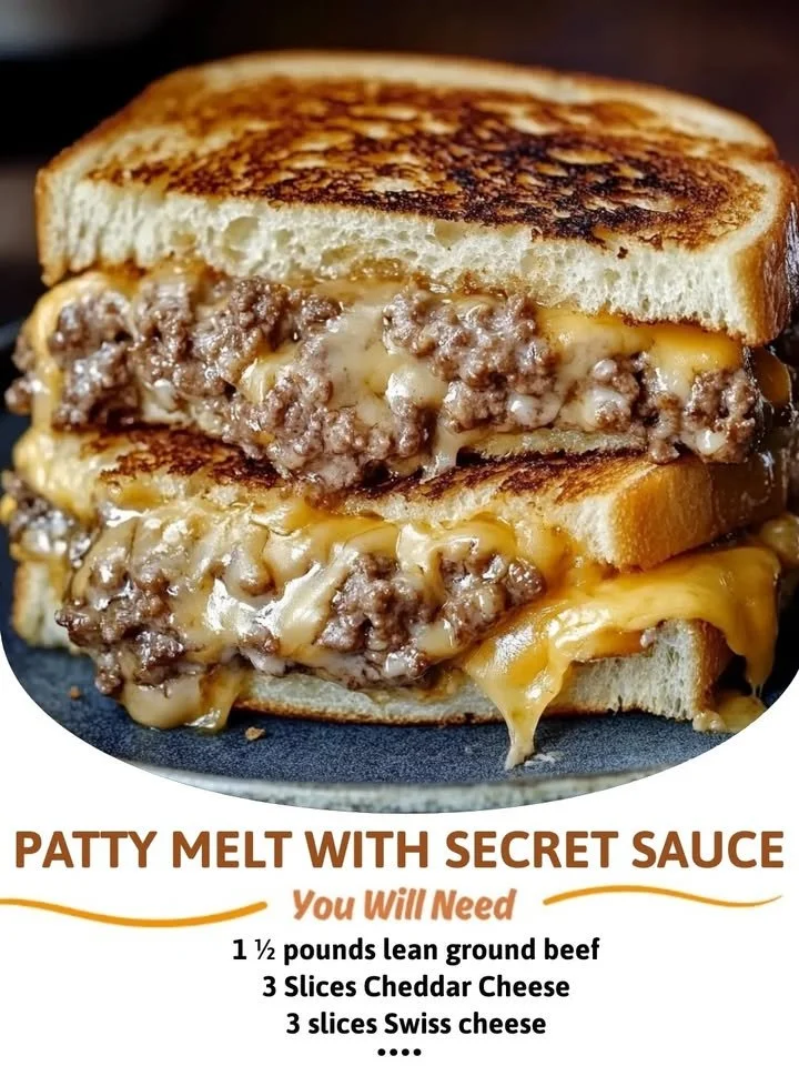 Delicious patty melt with secret sauce on toasted bread.