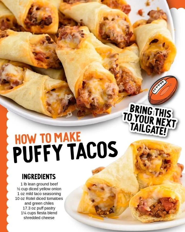 Delicious puffy tacos filled with savory ingredients on a plate