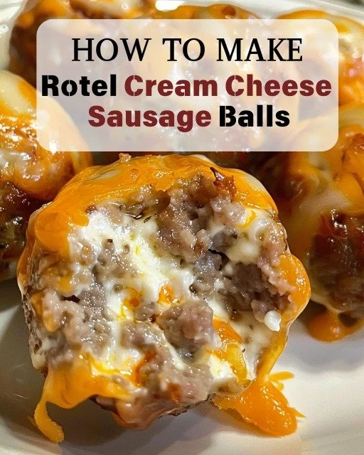 Rotel cream cheese sausage balls recipe served on a platter