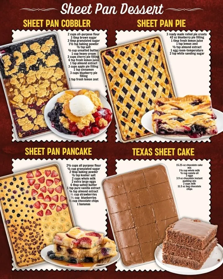 Delicious sheet pan desserts baked to perfection in a simple one-pan recipe